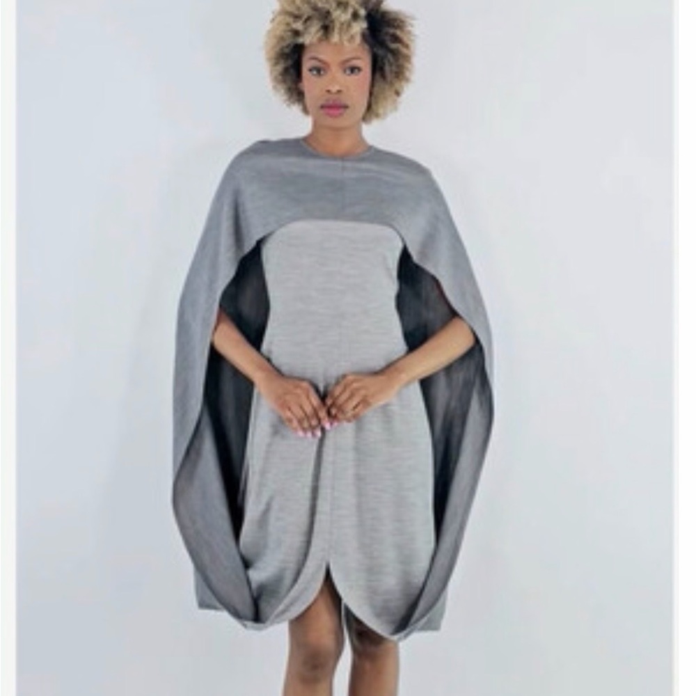 Burberry Gray Cape Mini Dress